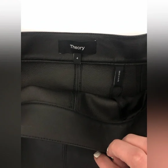 NWT Theory Leather Mini A-Line Skirt
